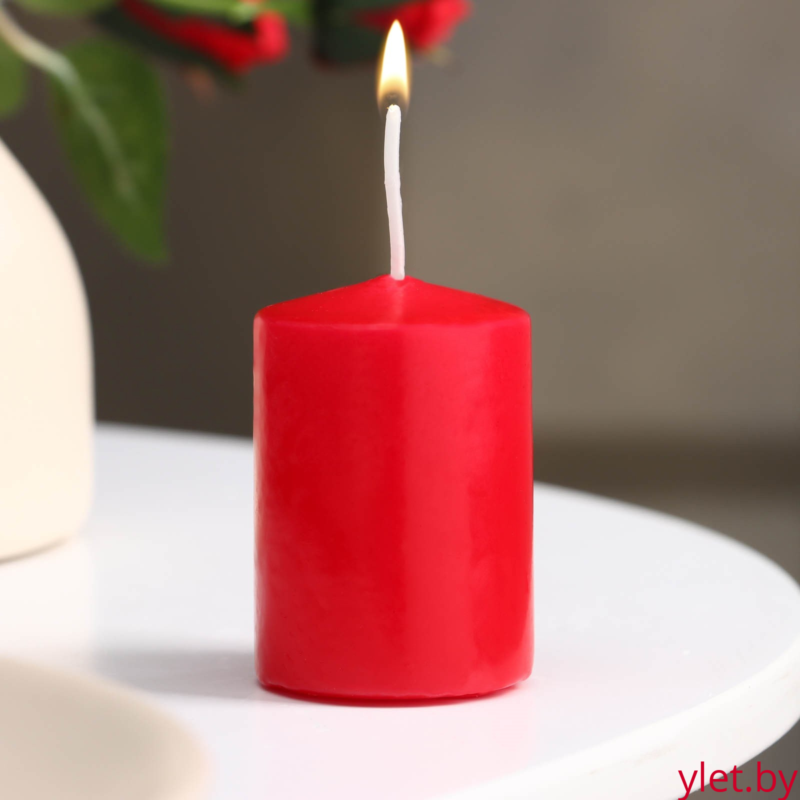 Свеча - цилиндр ароматическая "Сладкая малина", 4х6 см