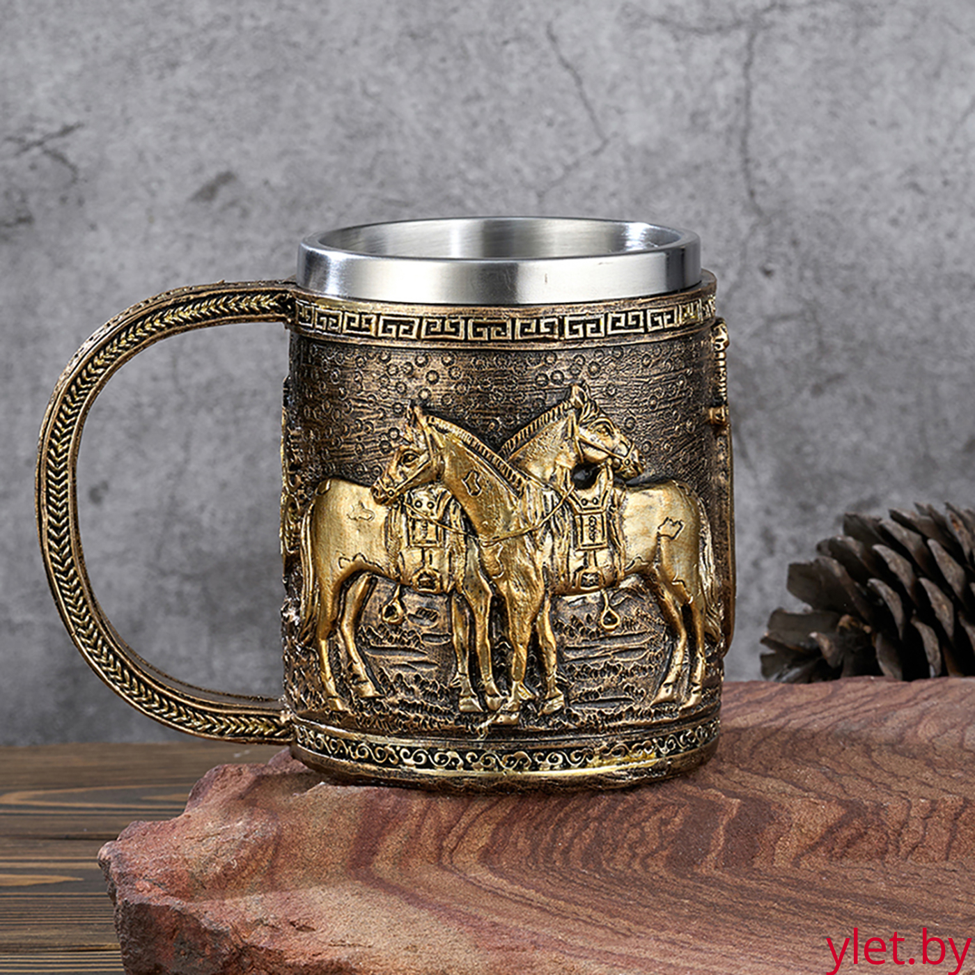 Кружка "Лошадь №3" (металл внутри)