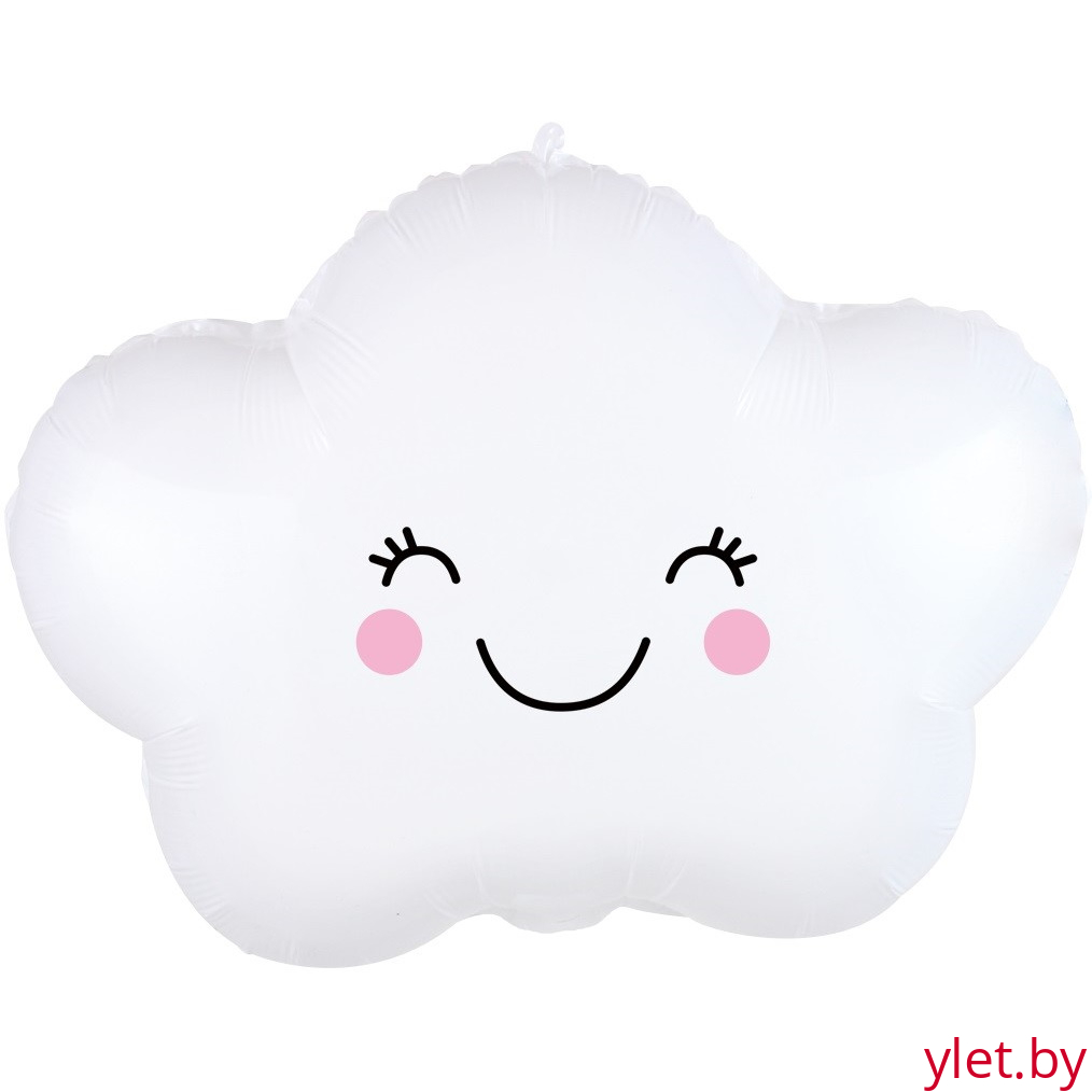 Шар (19''/48 см) Фигура, Счастливое облако, Белый