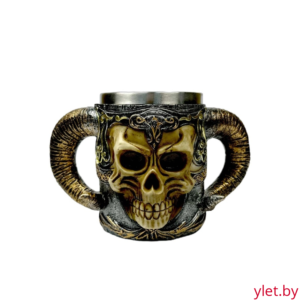 Кружка "Череп с рогами" (металл внутри)