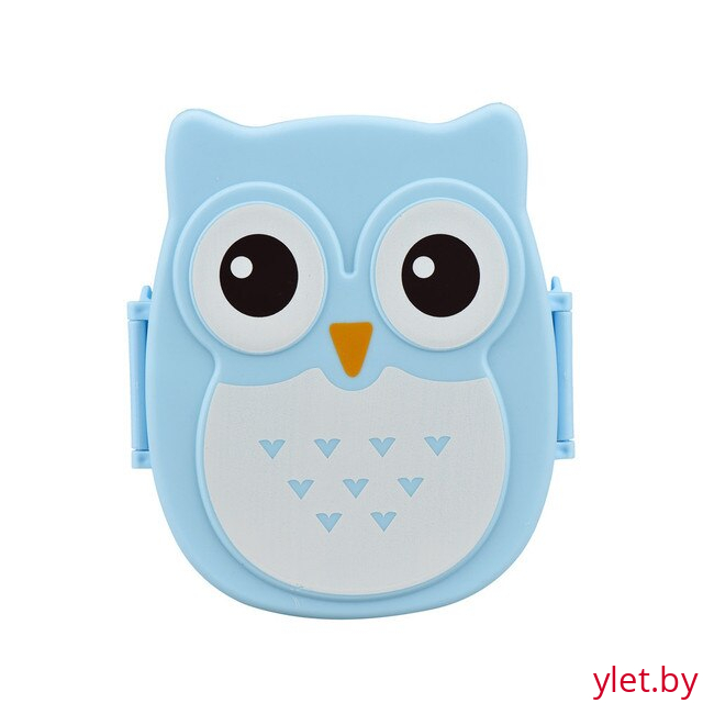Ланч-бокс "Сова" голубая, контейнер для еды