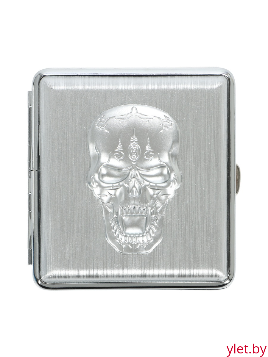 Портсигар на 20 сигарет «Череп», 8.8×10 см