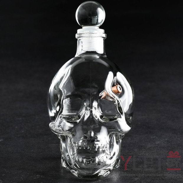 Графин Непробиваемый. Череп с пулей, 400 мл