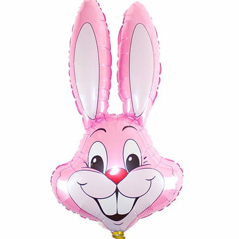 Шар (35''/89 см) Фигура, Заяц, Розовый