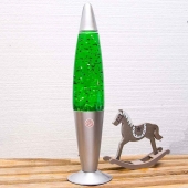 Лава лампа с блестками в сером корпусе 42 см Зеленая