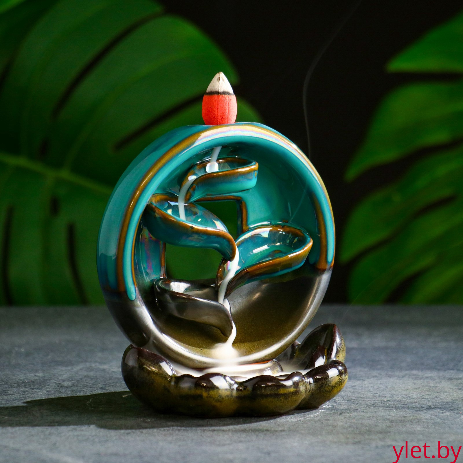 Подставка для благовоний TAKE IT EASY «Водопад в шаре», набор благовоний конусы, стелющийся дым, 16×20×14 см