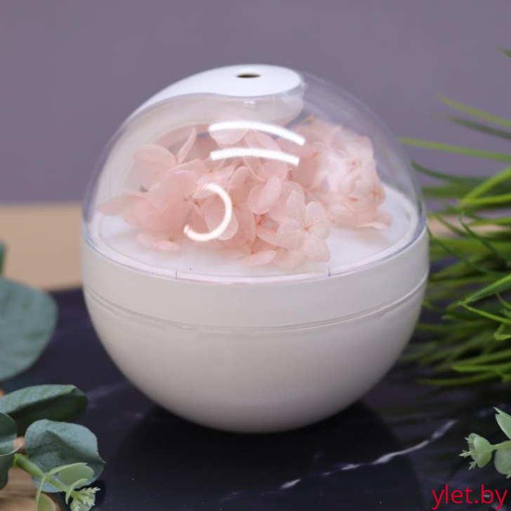 Настольный увлажнитель воздуха -  ночник "Flower", peach, (портативный, USB)