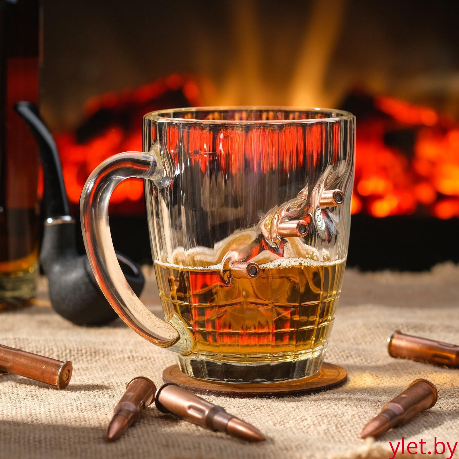 Кружка "Непробиваемая", 3 пули, для пива , 500 мл