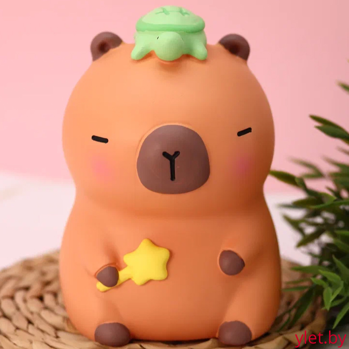 Копилка "Capybara turtle", brown (19,5 см), пластик капибара