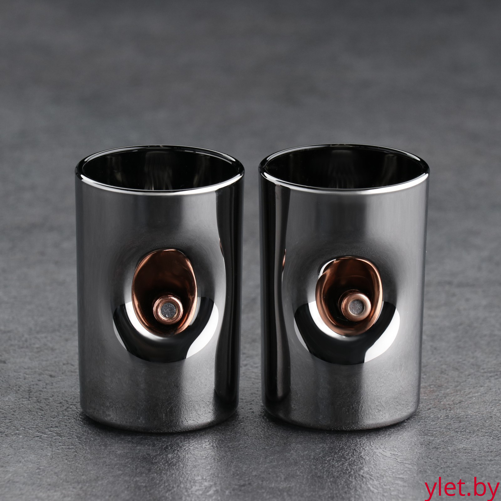 Стопки непробиваемые «Серебро», 2 шт., с пулей, 50 мл