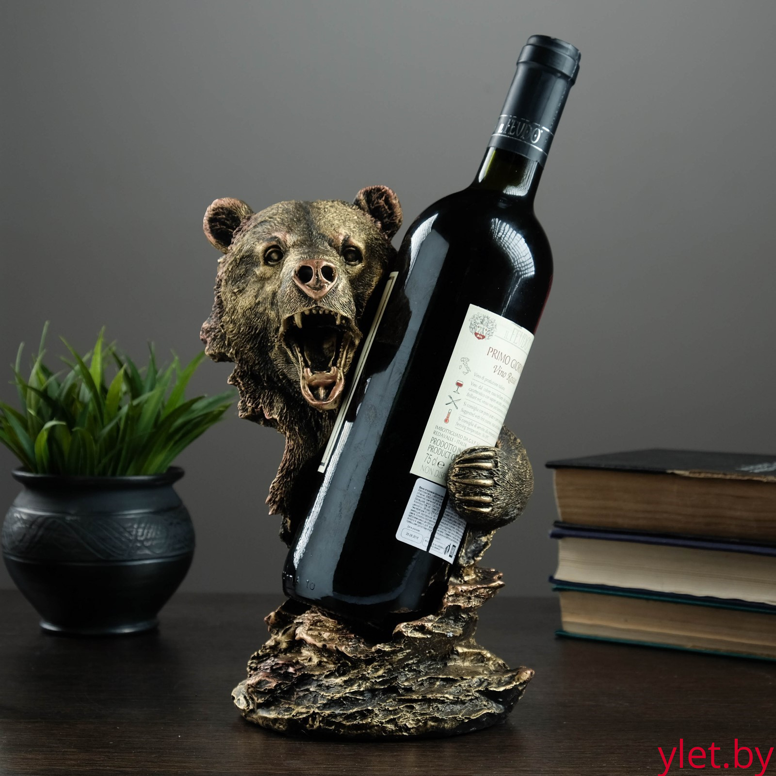Подставка под бутылку "Медведь" бронза
