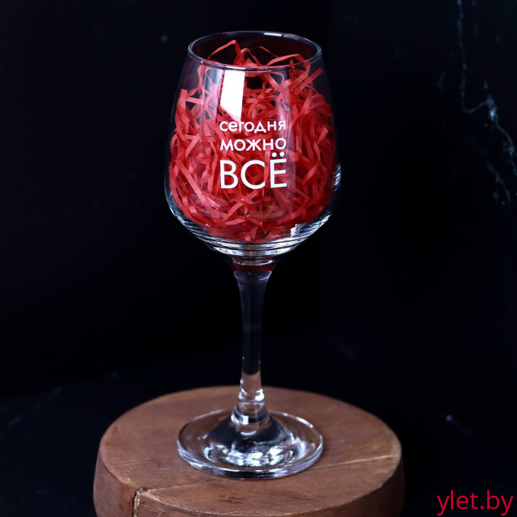 Бокал для вина Oh vine! "Сегодня  можно все", 400мл