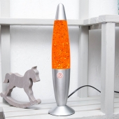 Лава лампа с блестками в сером корпусе 42 см Желтая