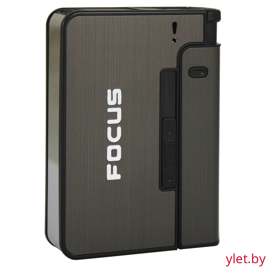 Портсигар + зажигалка Focus (черный)