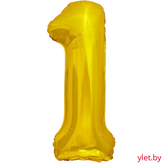 Шар (34''/86 см) Цифра, 1, Золото