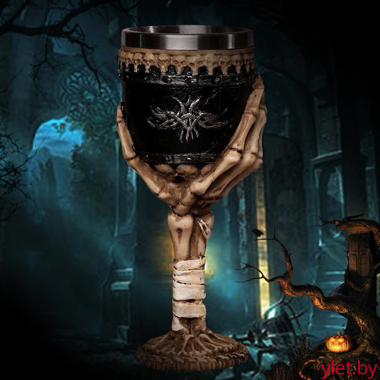 Бокал на ножке "Рука" (металл внутри)