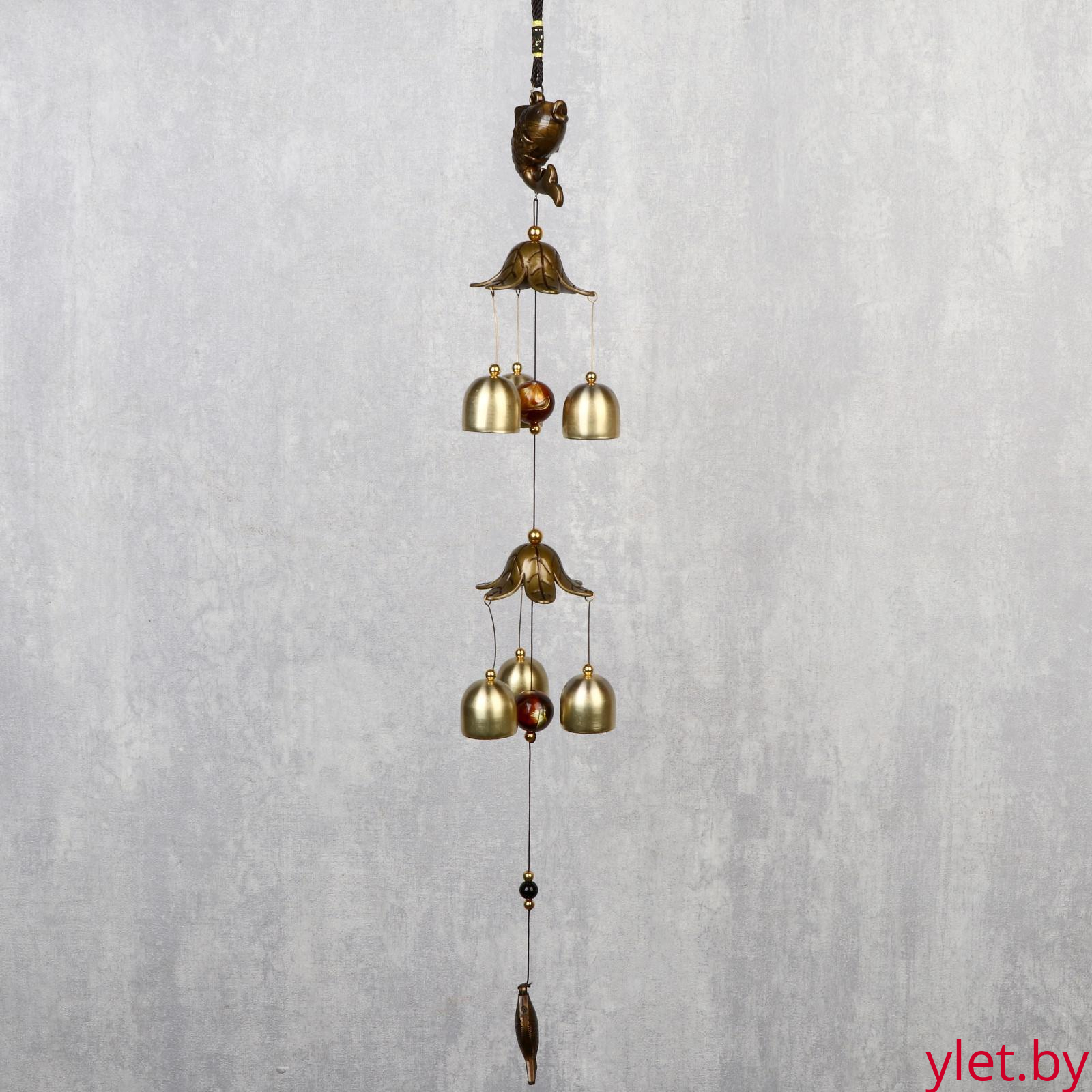Музыка ветра металл "Карп" 6 колокольчиков 54 см