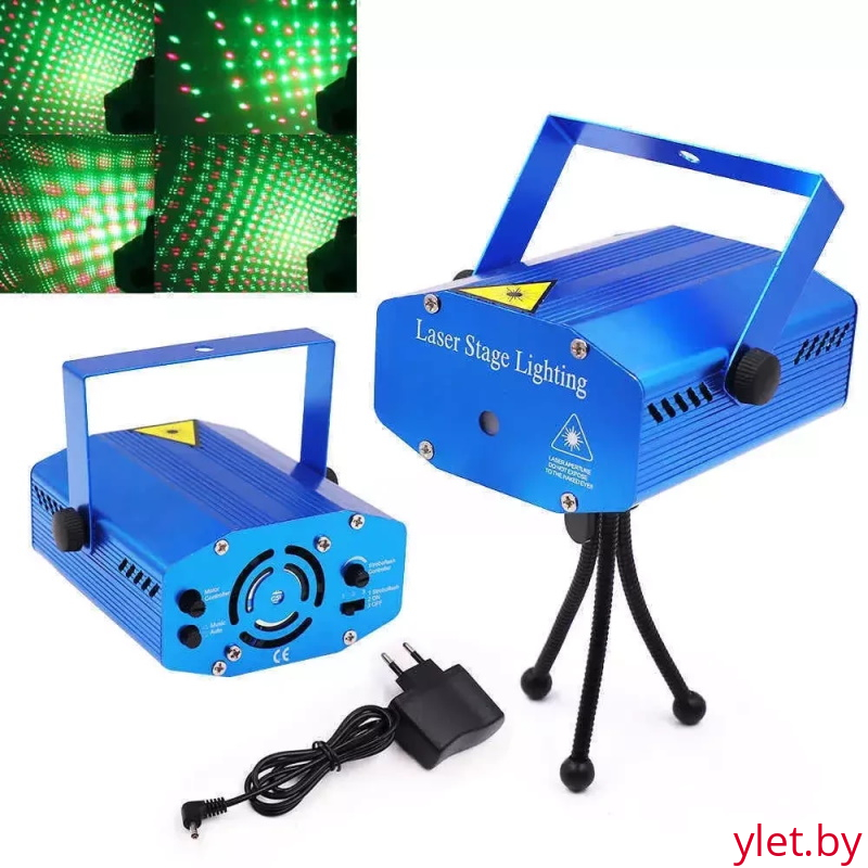 Лазерный проектор Mini Laser Stage Lighting YYC-4D. Цветы, лепестки и точки