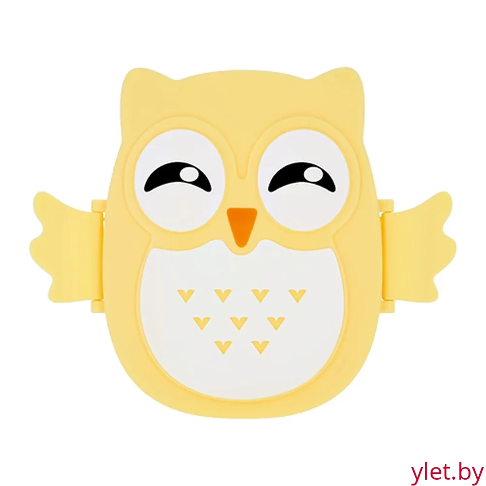 Ланч-бокс "Сова" желтая, контейнер для еды