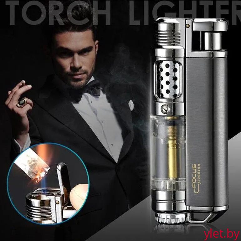 Зажигалка газовая турбо Power Графит