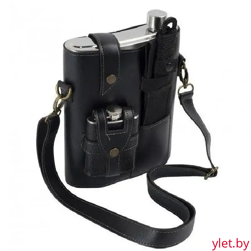 Набор походный. Фляжка 1.4 литра, фляжка 120 мл, нож, сумка для переноски