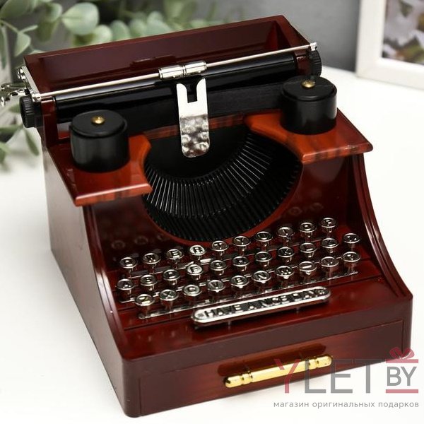 Шкатулка музыкальная механическая Печатная машинка