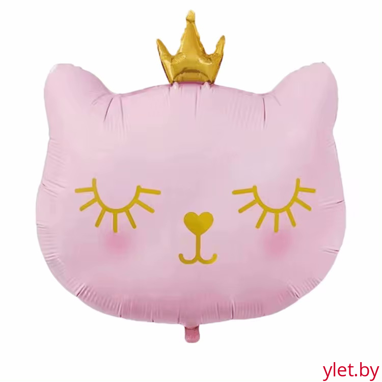 Шар (30''/76 см) Фигура, Котенок Принцесса, Розовый
