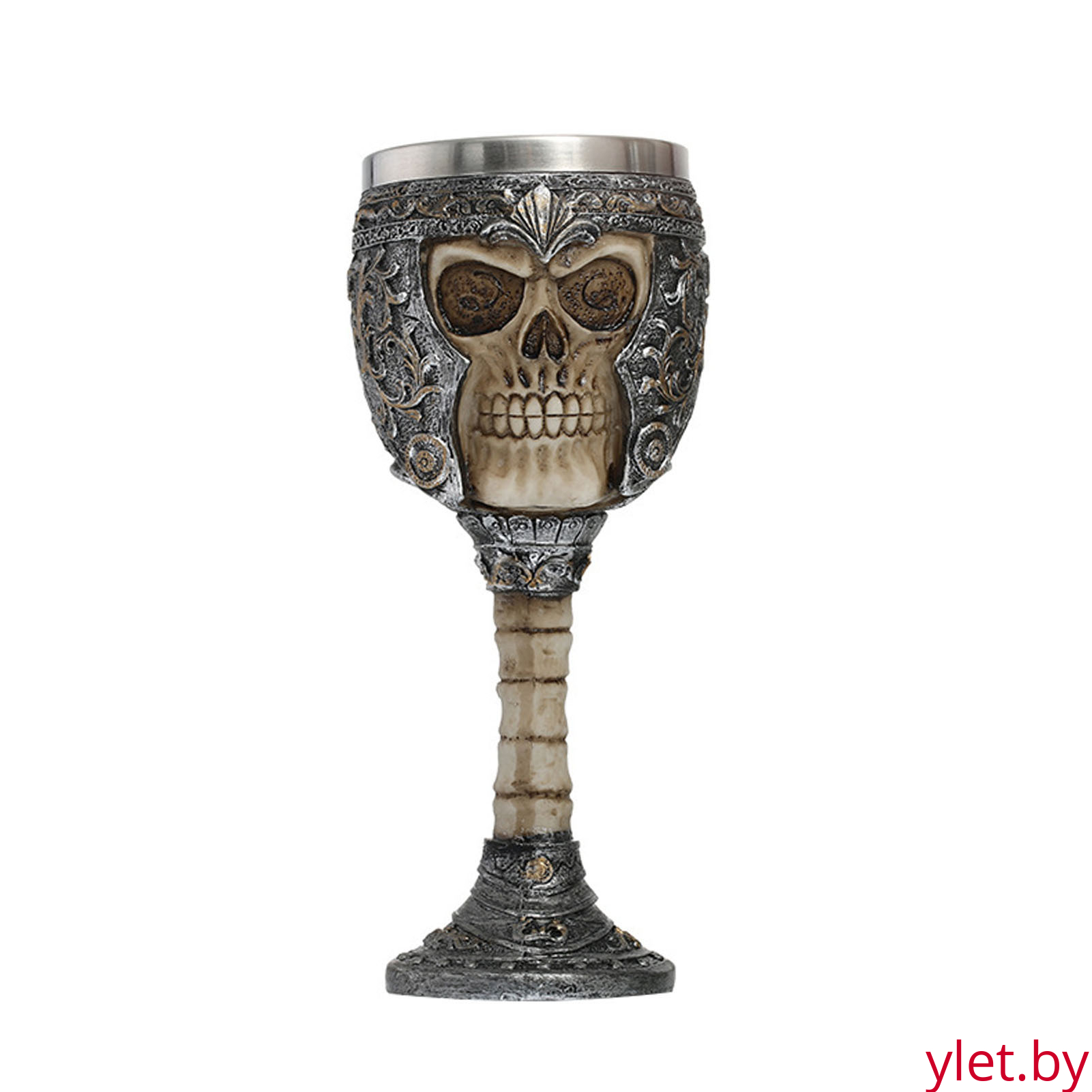 Бокал на ножке "Череп" 8758 (металл внутри)