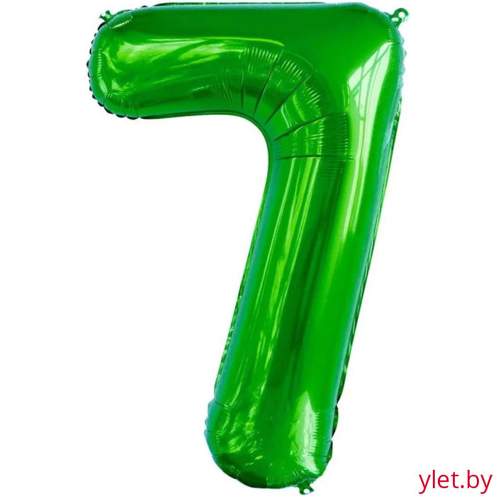 Шар (34''/86 см) Цифра, 7, Slim, Зеленый