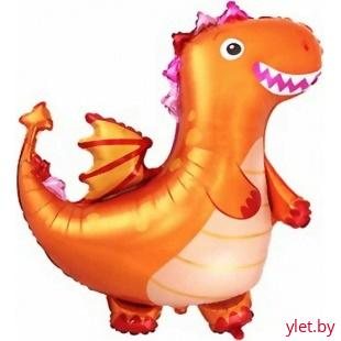 Шар (36''/91 см) Фигура, Дракон, Оранжевый