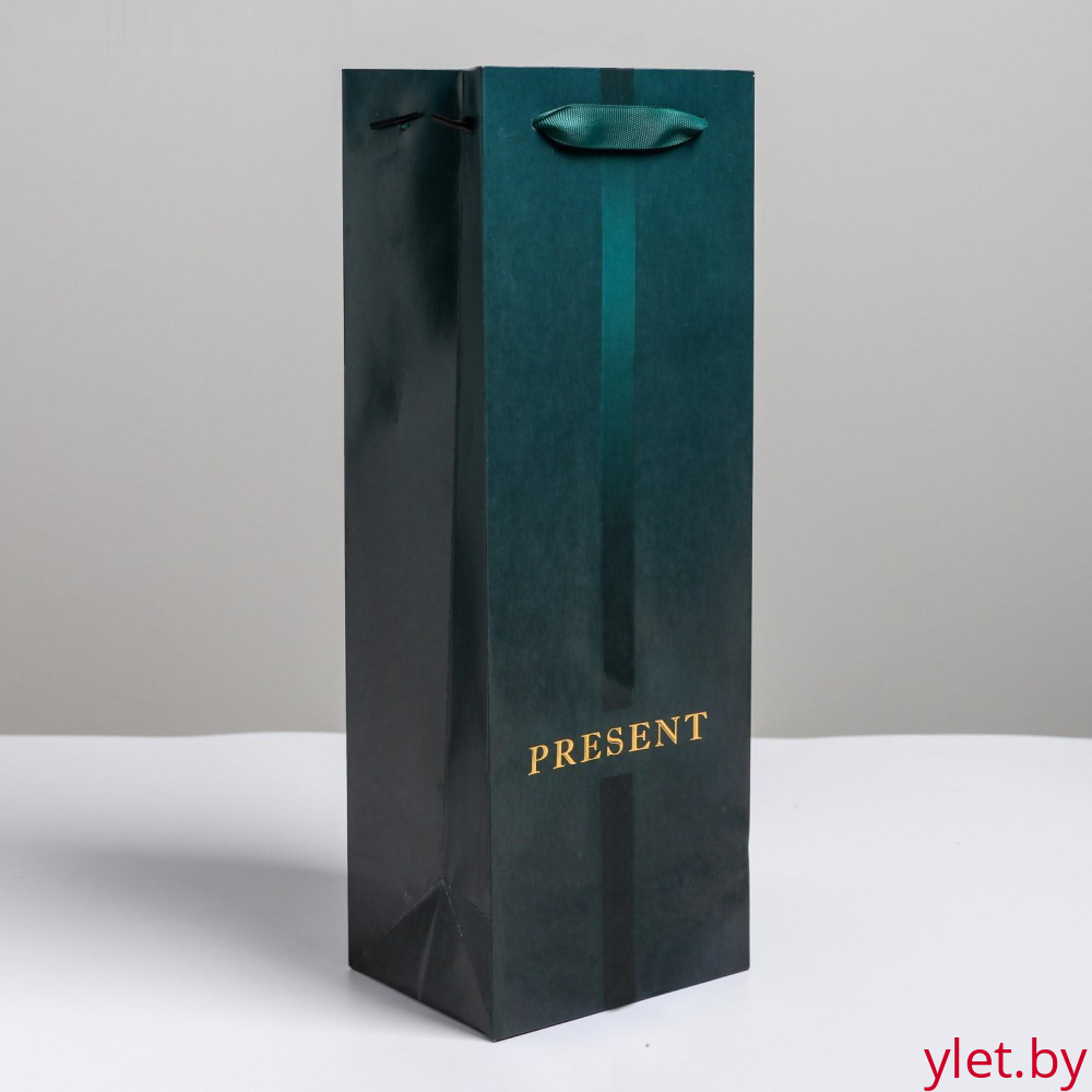 Пакет ламинированный под бутылку Present, 13 x 36 x 10 см