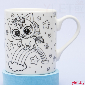 Кружка Раскраска с набором фломастеров №9 Единорог