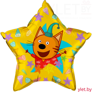 Шар (22''/56 см) Звезда, Три Кота, Компот