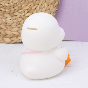 Копилка "Уточка с сумочкой", белая (19 см), пластик