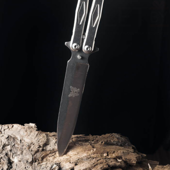 Нож складной Бабочка серебро Ромбы