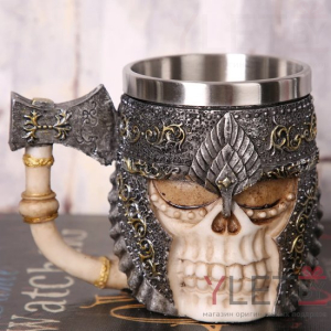 Кружка металлическая Скелет Викинг