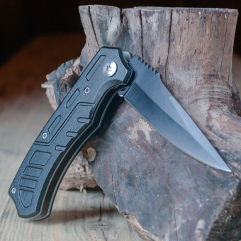 Нож складной металлический Черный 20,5 см