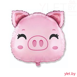 Шар (24"/61 см) Фигура Голова поросенка