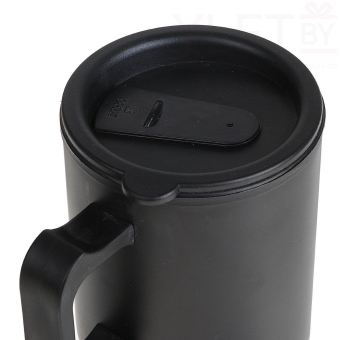 Кружка автомобильная в прикуриватель черная пластик