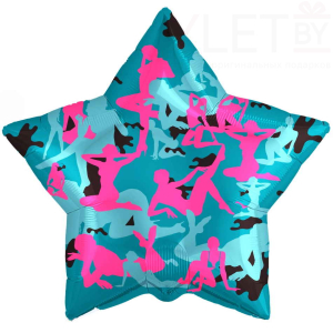 Шар (21''/53 см) Звезда, Камуфляж, Девушки