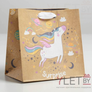 Пакет крафтовый квадратный Surprise 14 × 14 × 9 см