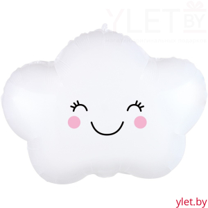 Шар (19''/48 см) Фигура, Счастливое облако, Белый