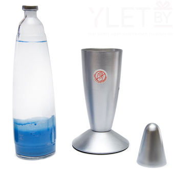 Лава лампа с воском в сером корпусе 42 см Синяя