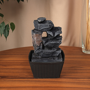 Фонтан настольный «Скалистый ручей», 13×12×22 см, с подсветкой