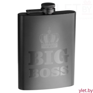 Фляжка для алкоголя BIG BOSS, нержавеющая сталь, подарочная, 240 мл, 8 oz