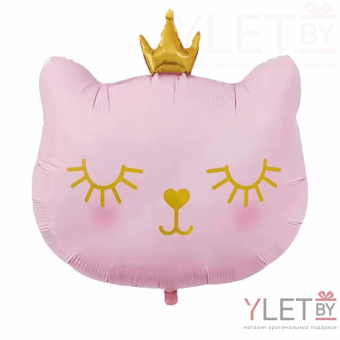 Шар (30''/76 см) Фигура, Котенок Принцесса, Розовый