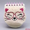 Блокнот плюшевый «Heart Glasses pink», cat (13*10 см)