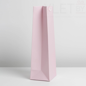Пакет под бутылку Розовый, 13 x 35 x 10 см