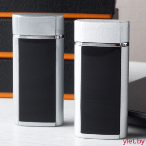 Зажигалка Lighter импульсная двойная сенсорная с картинкой фактурная Серебро С ДЕФЕКТОМ