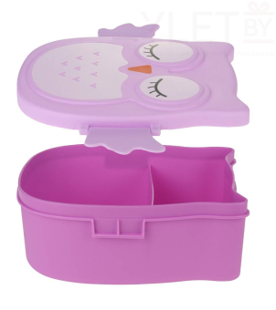 Ланч-бокс "Сова" сиреневая, контейнер для еды